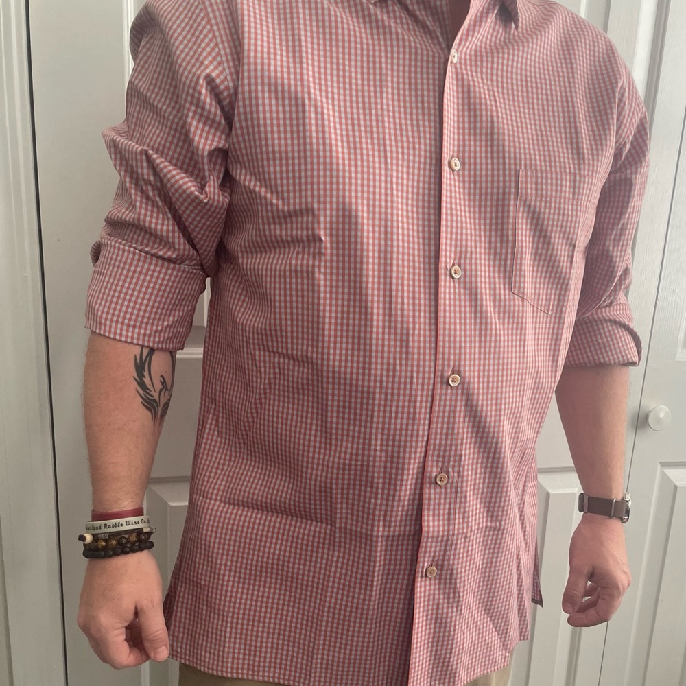 Ermenegildo Zegna Orange Check Sport-Shirt-XL